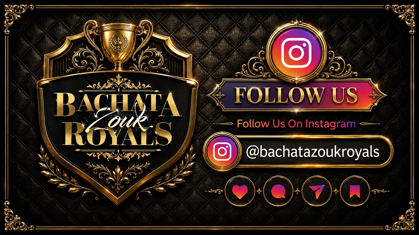 Bachata Zouk Royals Instagram page with highlights and posts.
