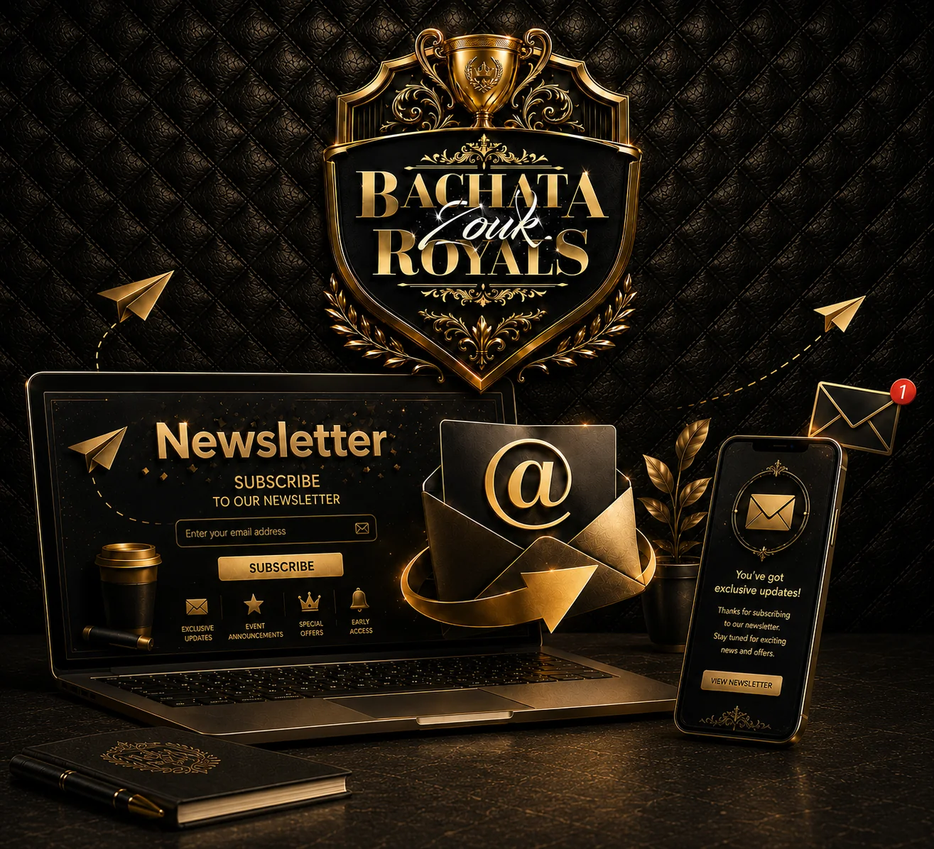 Bachata Zouk Royals newsletter signup for early-bird tickets, festival news and exclusive updates.
